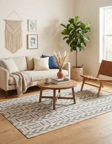 4' 10 x 6' 7 Hand Woven Kilim Modern Wool Rug