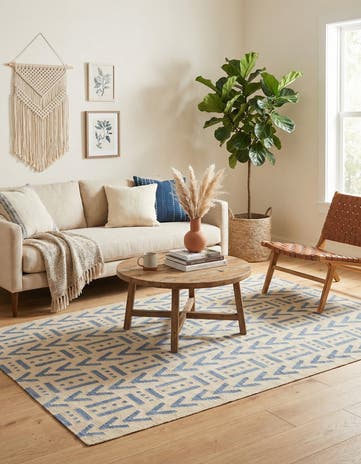 4' 10 x 6' 7 Hand Woven Kilim Modern Wool Rug