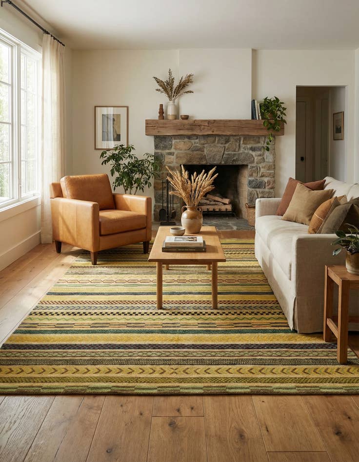 Detail image of 5' x 6' 8  Hand Knotted Modern Ziegler Rug