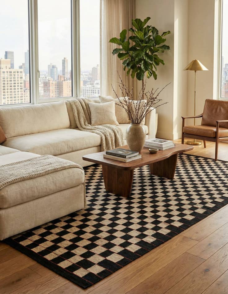 Detail image of 5' 9 x 7' 7  Hand Woven Kilim Modern Wool Rug