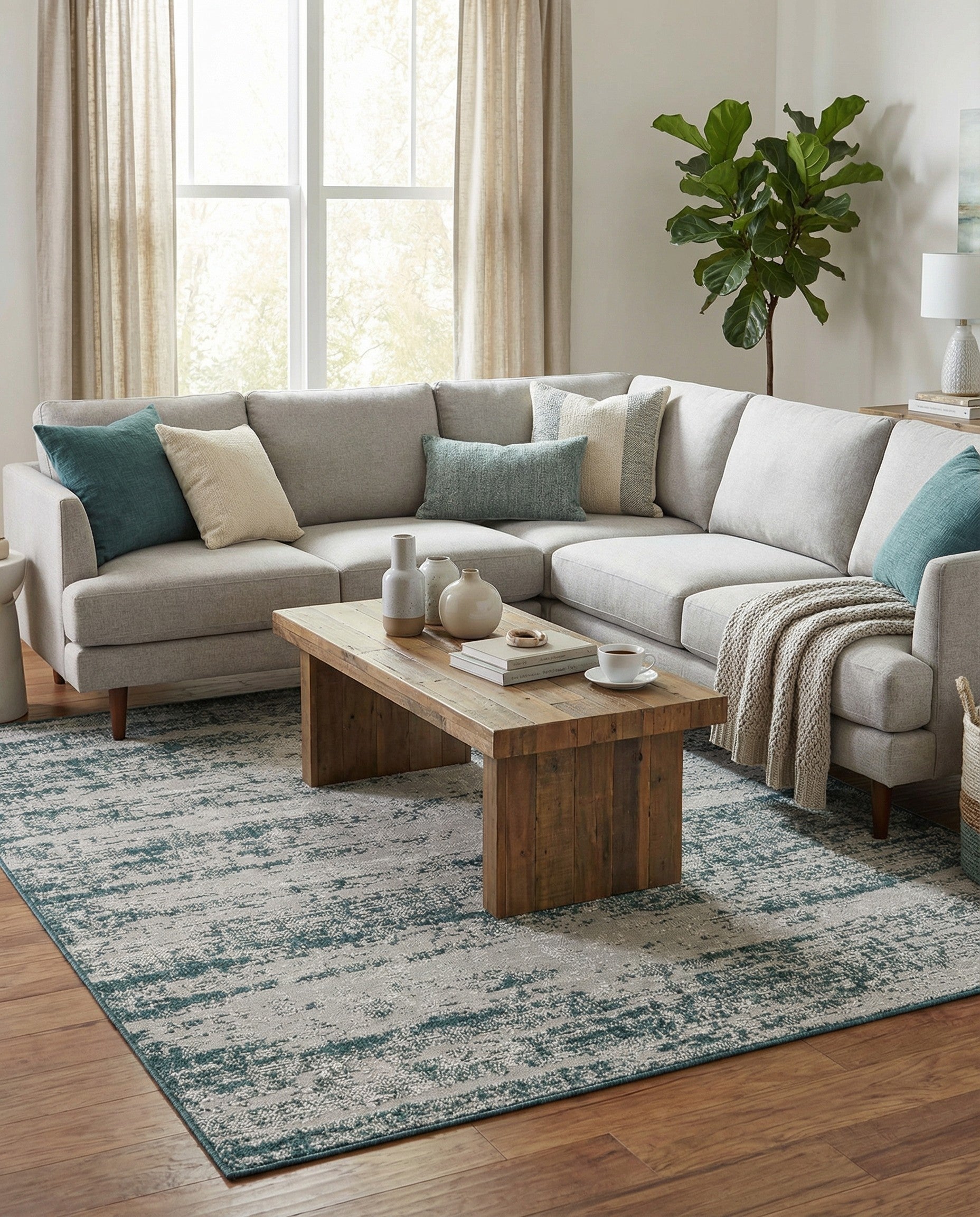  5' x 7'  Washable Modern Indoor / Outdoor Rug