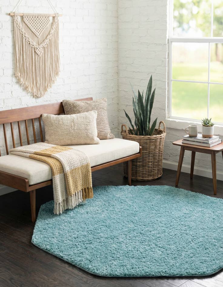 Detail image of 6' x 6' Everyday Shag Octagon Rug