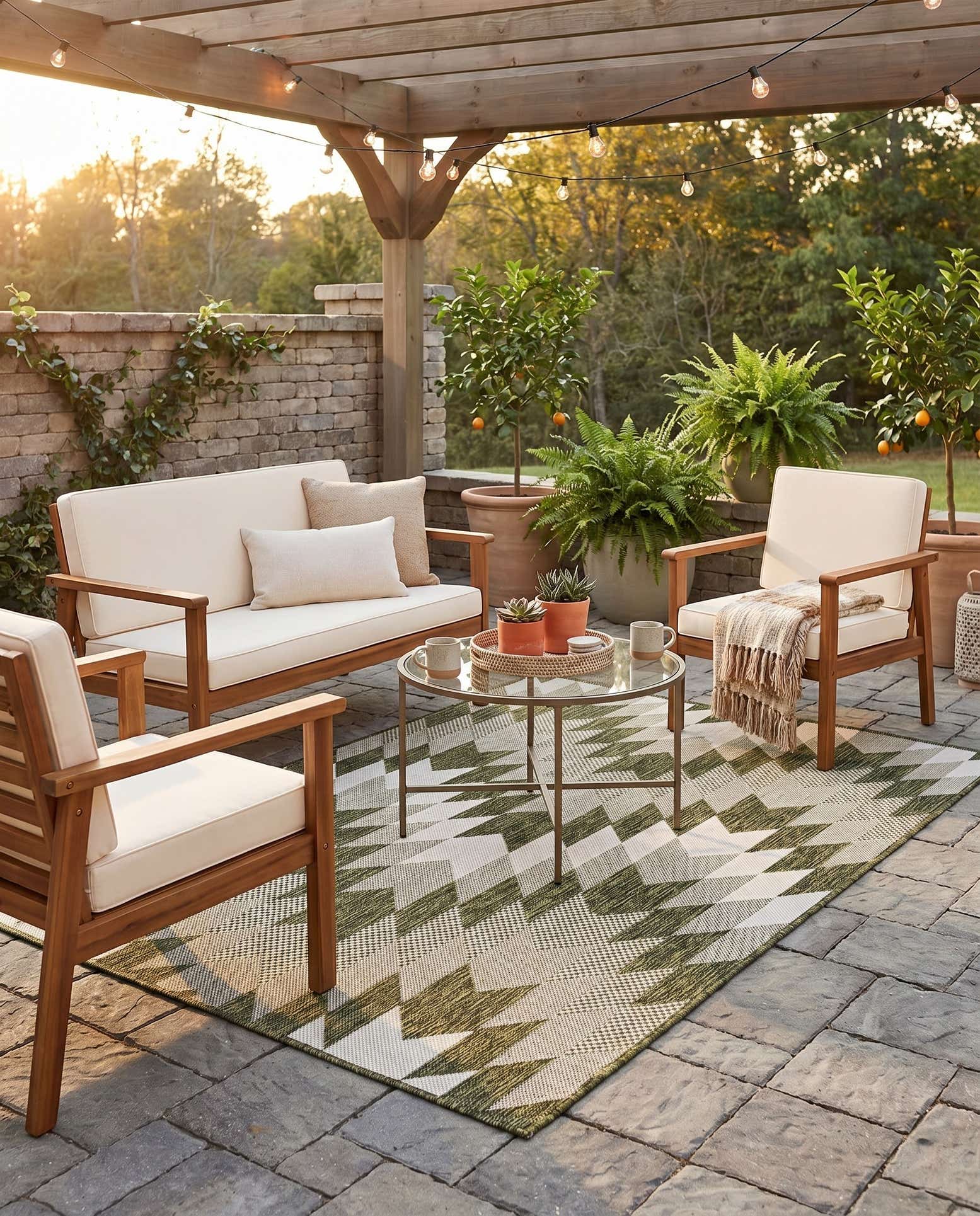 4' x 6' Easy-Clean Modern Indoor / Outdoor Rug