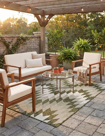 4' x 6' Easy-Clean Modern Indoor / Outdoor Rug