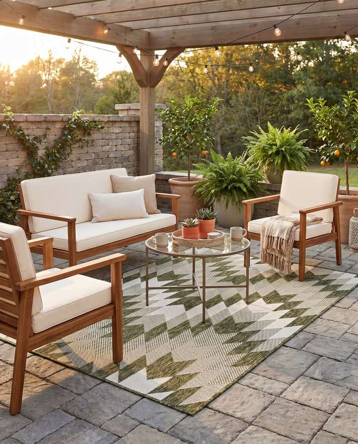 4' x 6' Easy-Clean Modern Indoor / Outdoor Rug