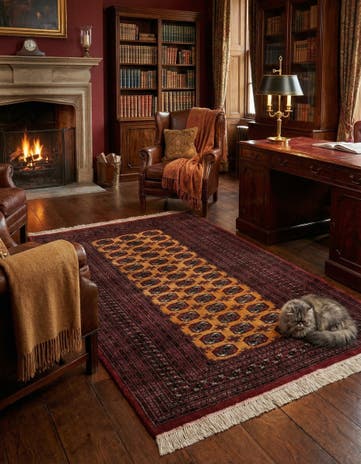 5' 3 x 7' 11 Hand Knotted Torkaman Persian Wool Rug