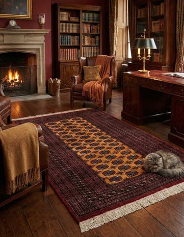 5' 3 x 7' 11 Hand Knotted Torkaman Persian Wool Rug
