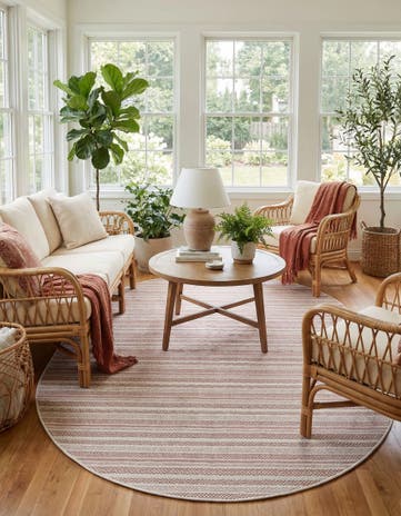 7' 10 x 10' Easy-Clean Ribbon Indoor / Outdoor Oval Rug