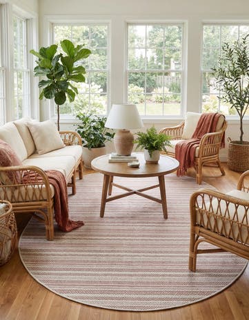 7' 10 x 10' Easy-Clean Ribbon Indoor / Outdoor Oval Rug
