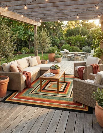 Easy-Clean Modern Indoor / Outdoor Rug