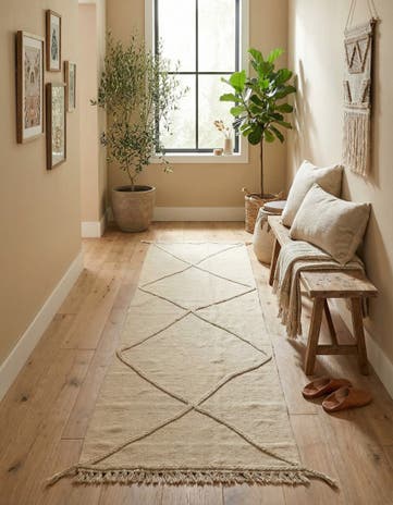 2' 3 x 8' 2 Hand Knotted Moroccan Wool Runner Rug