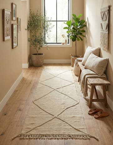 2' 3 x 8' 2 Hand Knotted Moroccan Wool Runner Rug