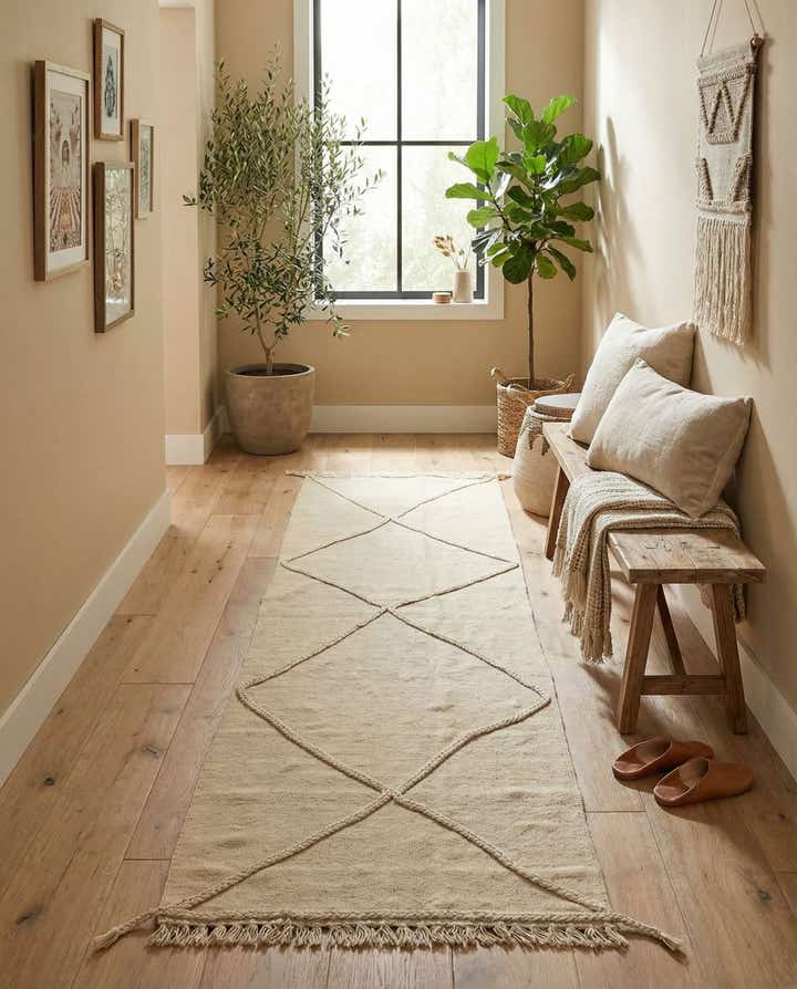 2' 3 x 8' 2 Hand Knotted Moroccan Wool Runner Rug