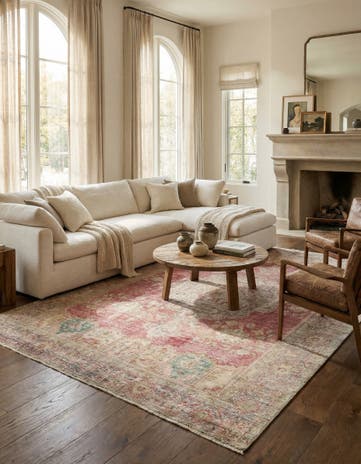 6' 3 x 9' 5 Hand Knotted Ultra Vintage Persian Wool Rug