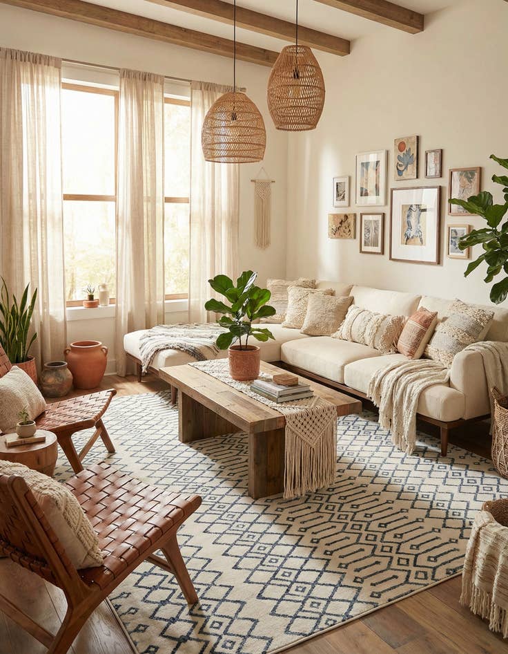 Detail image of 9' x 12' Bohemian Trellis Rug