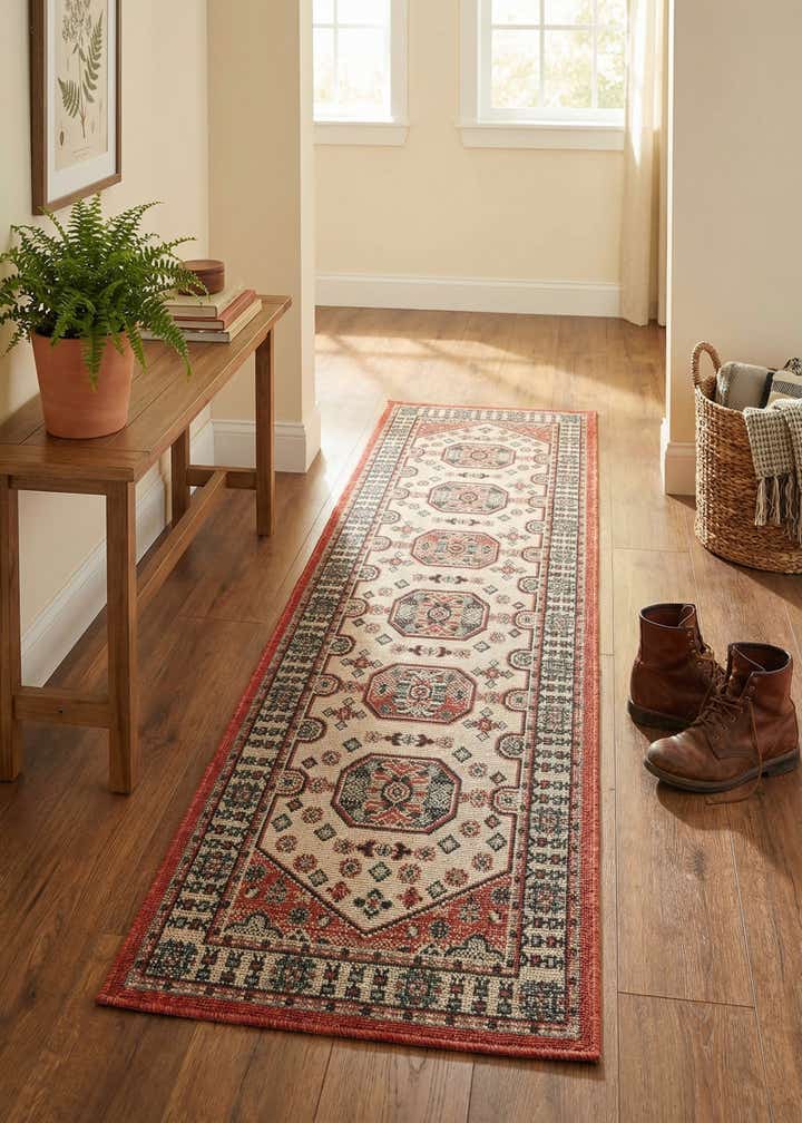 2' x 6' Easy-Clean Traditional Indoor / Outdoor Runner Rug