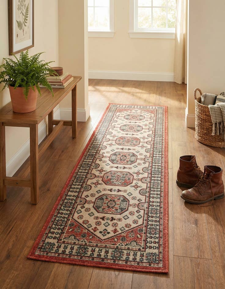 Detail image of  2' x 6'  Washable Traditional Indoor / Outdoor Runner Rug