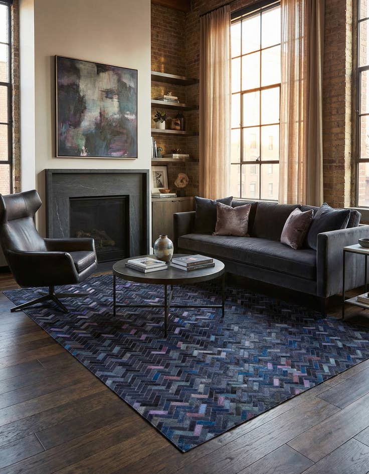 Detail image of 5' 1 x 8' 1 Cowhide Rug