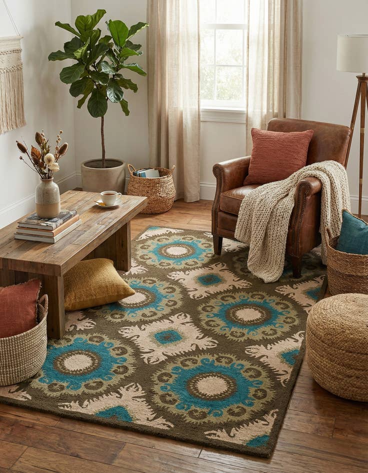 Detail image of  5' 1 x 8' Luna Wool Rug