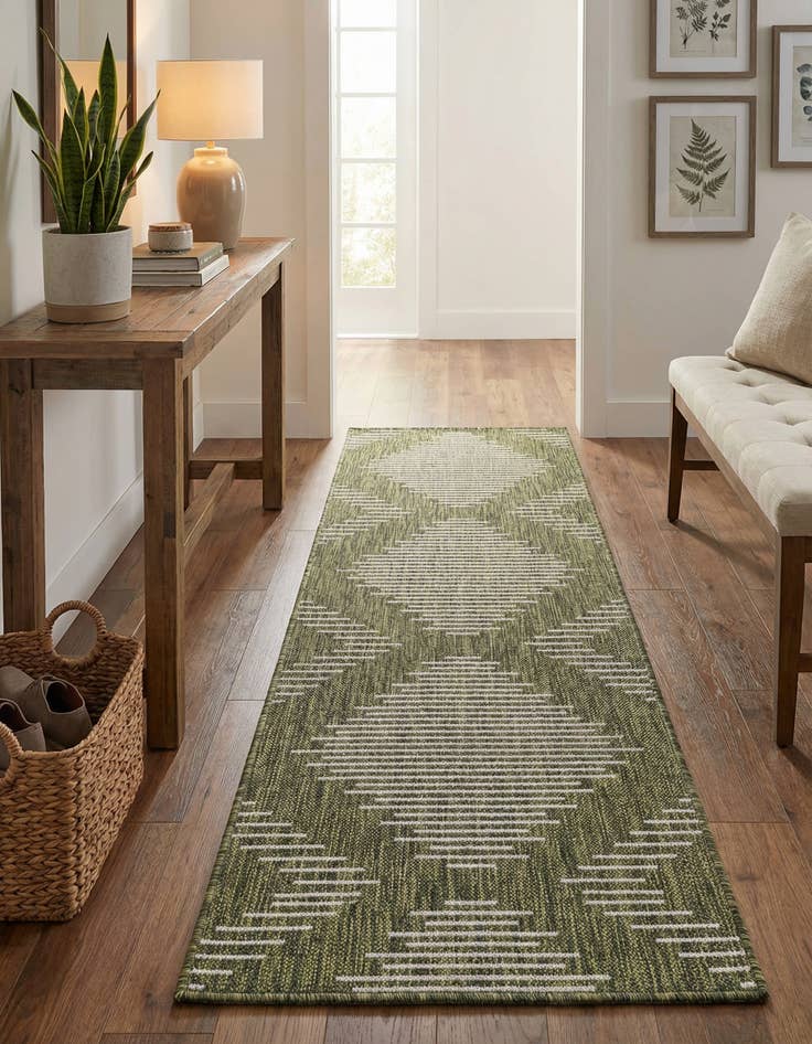Detail image of  2' x 6'  Washable Modern Indoor / Outdoor Runner Rug