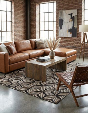 4' 11 x 7' 10 Cowhide - Patchwork Rug