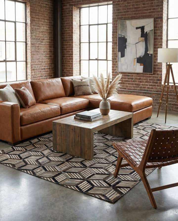 4' 11 x 7' 10 Cowhide - Patchwork Rug