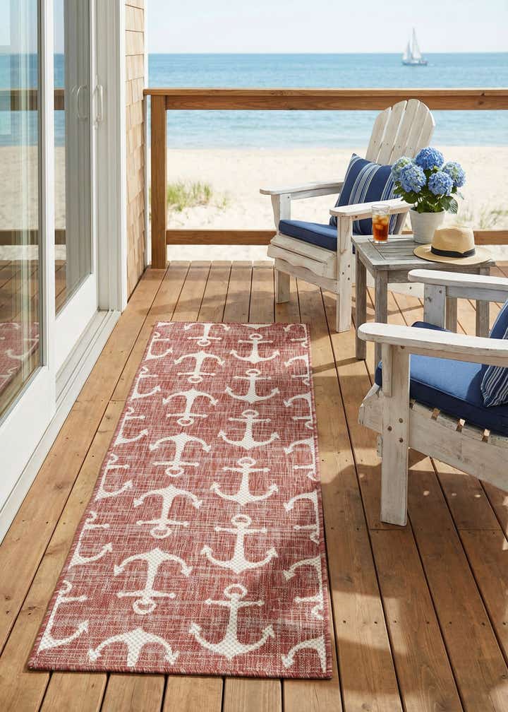 2' x 6' Easy-Clean Coastal Indoor / Outdoor Runner Rug