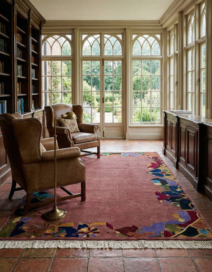 Detail image of  6' 8 x 10'  Hand Knotted Tibet Wool Rug