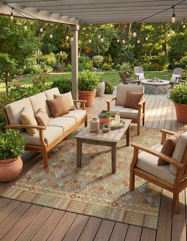 Detail image of 9' x 12'  Washable Baja Indoor / Outdoor Rug