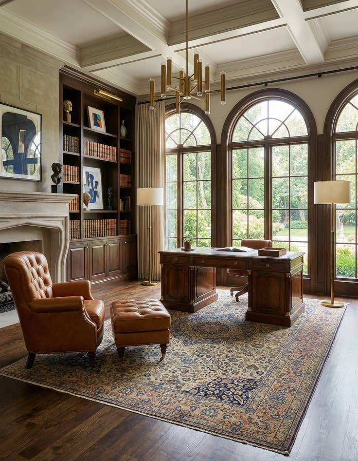 Detail image of 8' 2 x 11' 8  Hand Knotted Kashan Persian Wool Rug