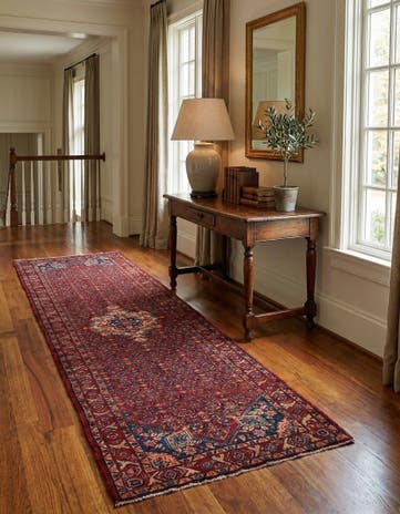 3' 7 x 13' 3 Hamedan Wool Runner Rug