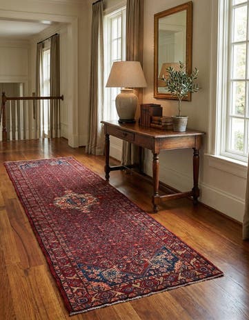 3' 7 x 13' 3 Hamedan Wool Runner Rug