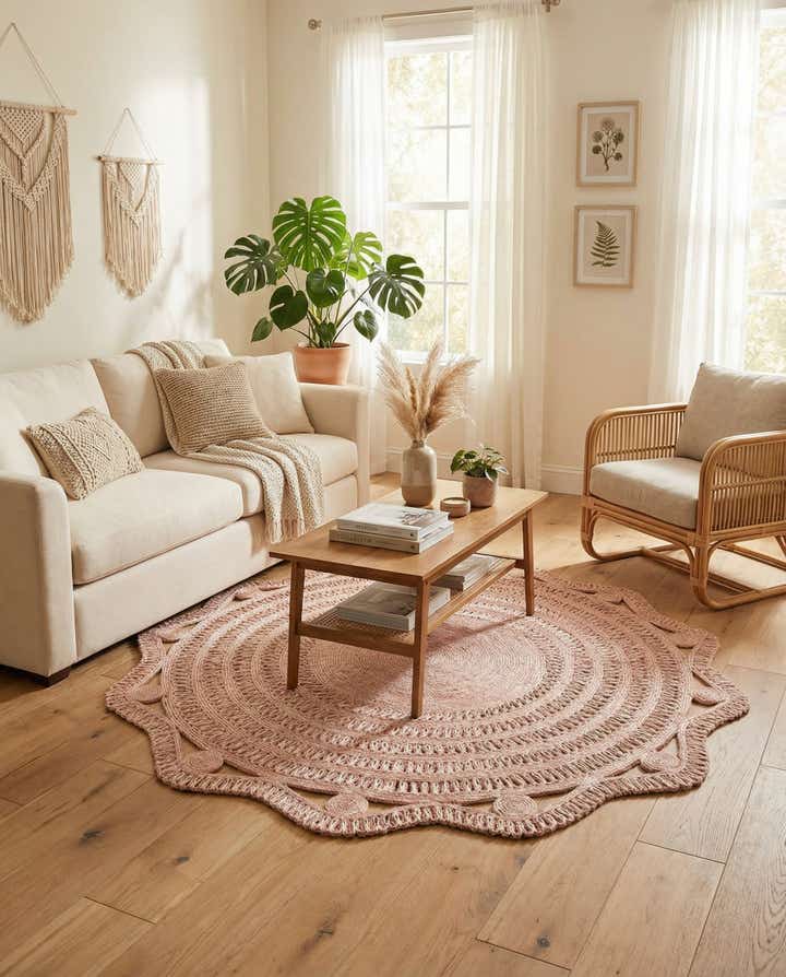 7' 10 x 7' 10 Handmade Braided Jute Round Rug