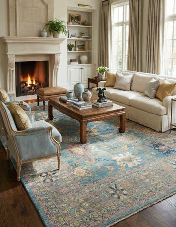 10' x 14' 1 Hand Knotted Oushak Rug