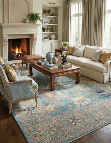 10' x 14' 1 Hand Knotted Oushak Rug