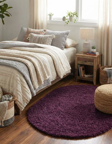 3' x 5' 3 Solid Shag Oval Rug