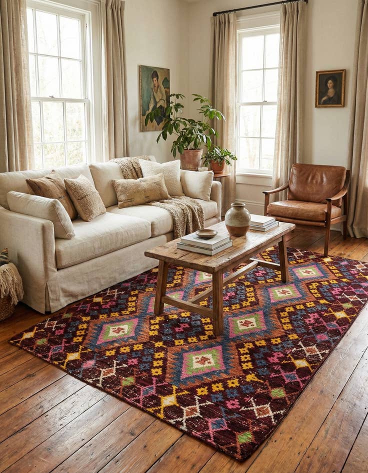 Detail image of 5' 8 x 7' 10 Hand Knotted Darya Wool Rug