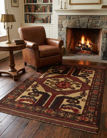 3' x 4' 7 Hand Knotted Sumak Wool Rug