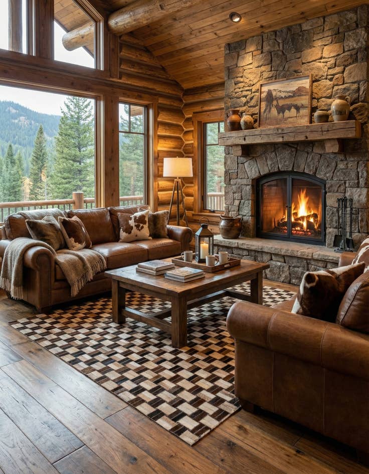 Detail image of  4' 11 x 7' 10 Cowhide - Patchwork Rug