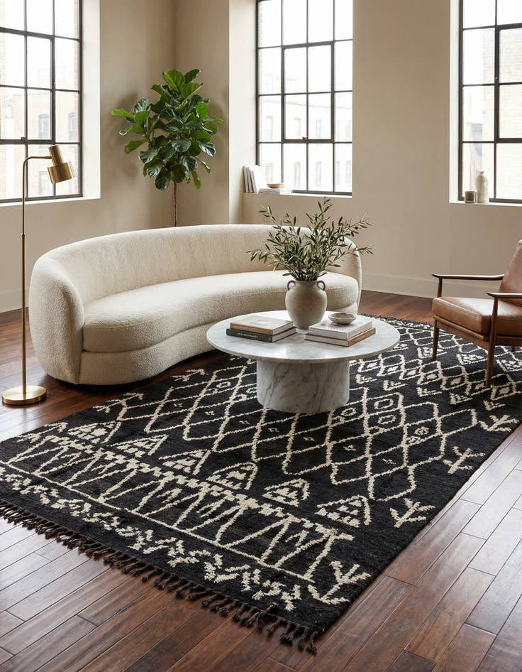 Detail image of 6' x 12' 4  Hand Knotted Moroccan Wool Runner Rug