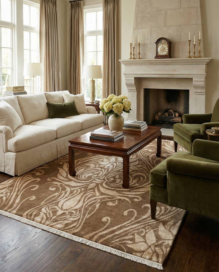 Detail image of 5' 7 x 7' 10 Hand Knotted Darya Wool Rug