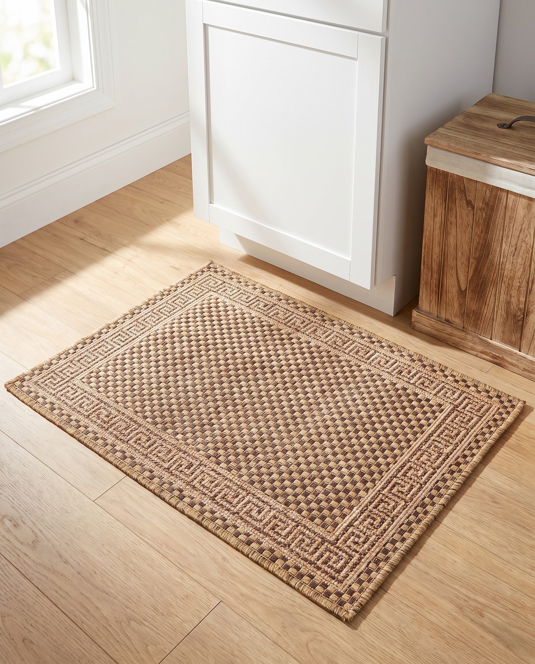 2' 2 x 3' Easy-Clean Border Indoor / Outdoor Rug