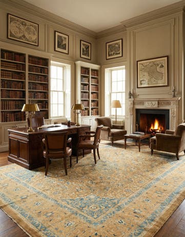9' 10 x 13' Hand Knotted Farahan Persian Wool Rug
