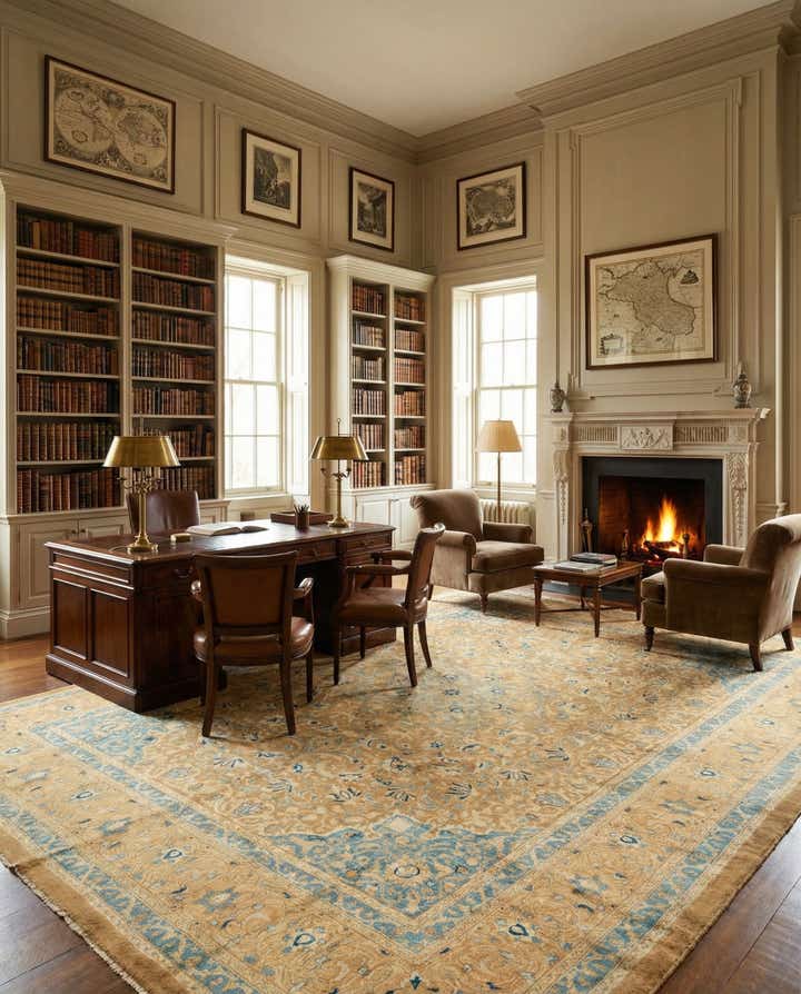 9' 10 x 13' Hand Knotted Farahan Persian Wool Rug