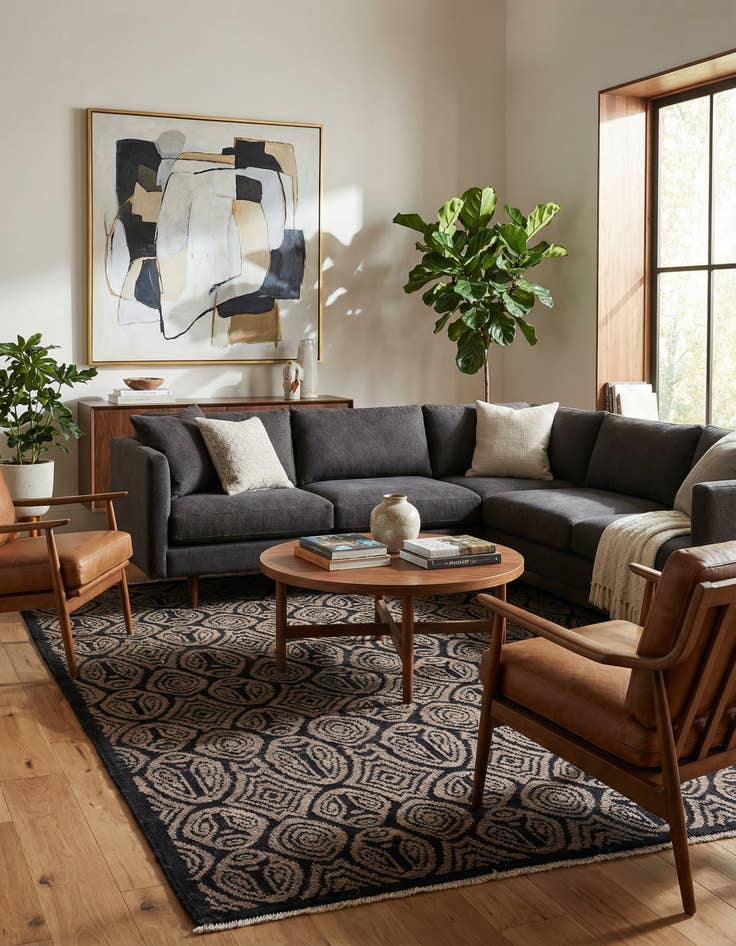 Detail image of 6' 3 x 9' 9 Hand Knotted Darya Wool Rug