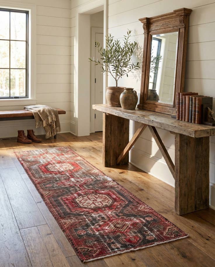 Detail image of 2' 10 x 9' 6 Hand Knotted Ultra Vintage Persian Wool Runner Rug