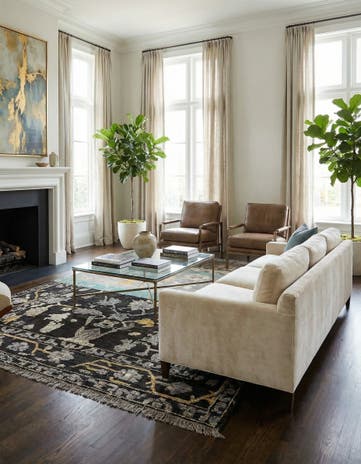 9' 1 x 12' 6 Hand Knotted Oushak Wool Rug