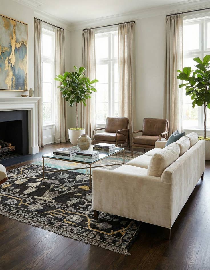 Detail image of 9' 1 x 12' 6  Hand Knotted Oushak Wool Rug