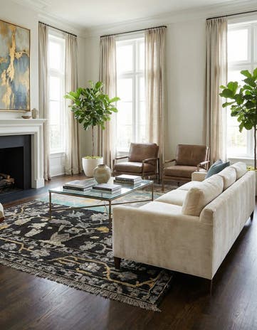 9' 1 x 12' 6 Hand Knotted Oushak Wool Rug