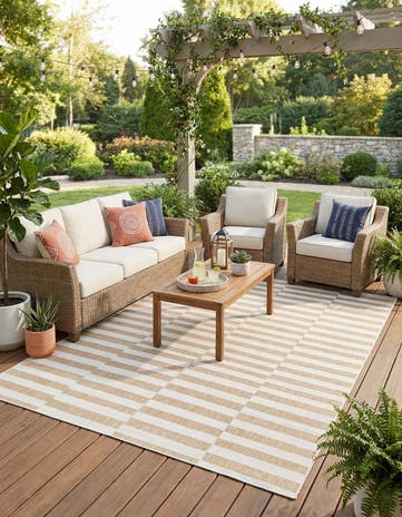 7' 10 x 11' Easy-Clean Ribbon Indoor / Outdoor Rug